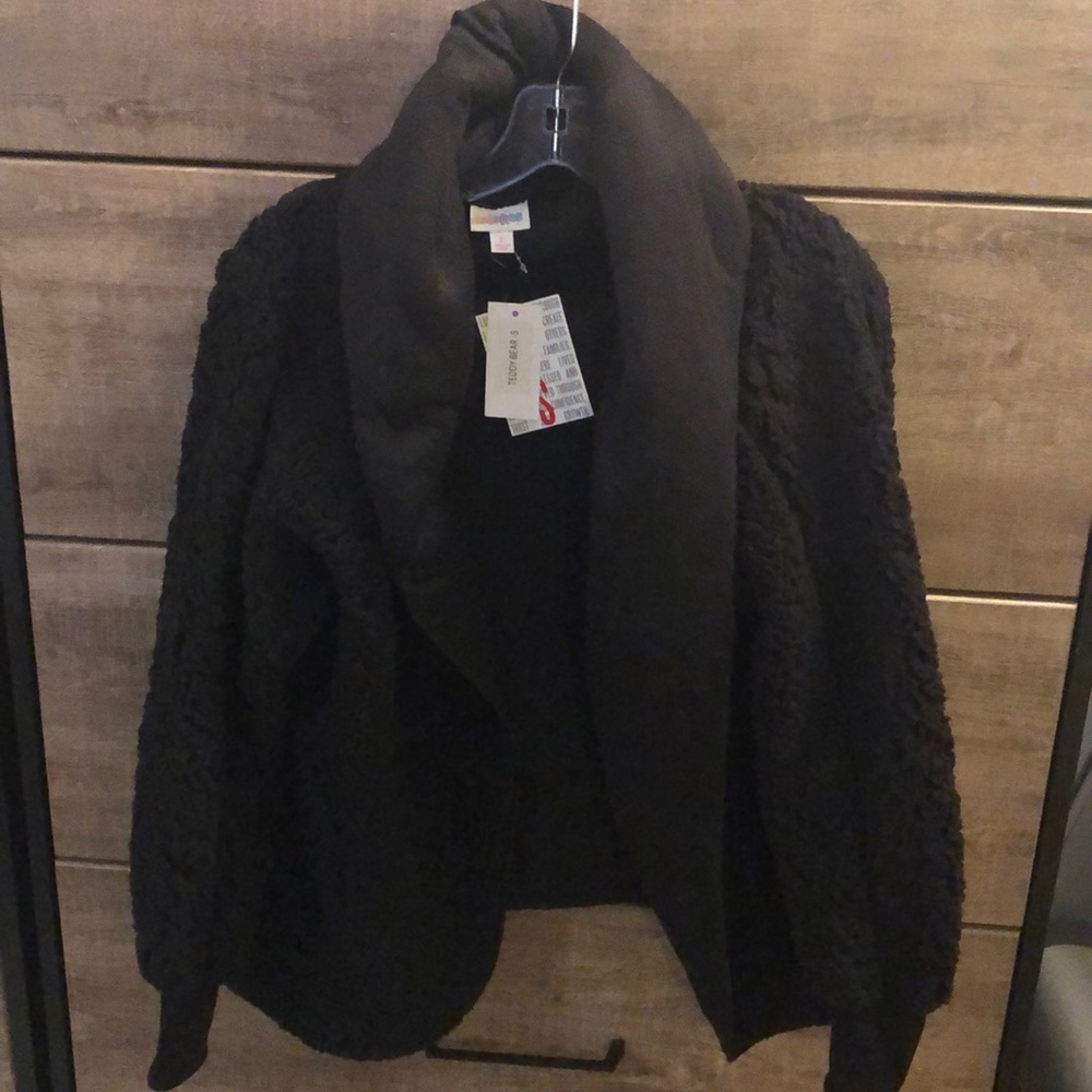 Lula Roe Teddy Bear Coat (Black)